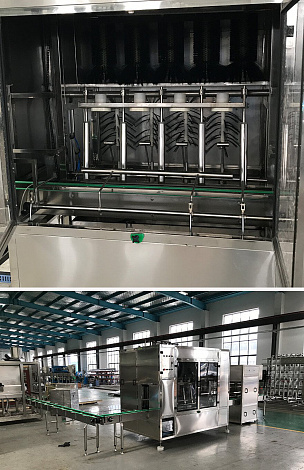 Автоматическая машина для мойки 22 литровых бутылей.