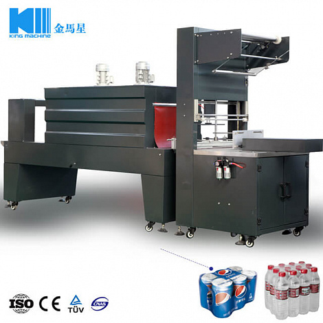 Полуавтоматическая машина для упаковки бутылок в термоусадочную пленку. Модель : WD-50A